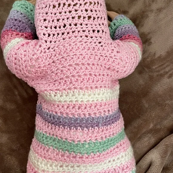 Handmade Crochet Baby Girl Sweater - Picture 12 of 12
